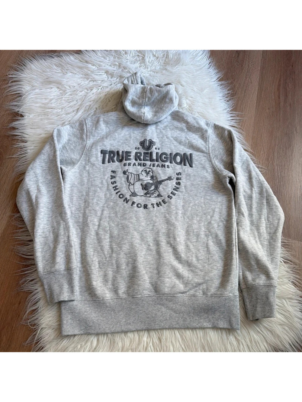 True Religion grey hoodie size L